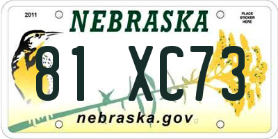 NE license plate 81XC73