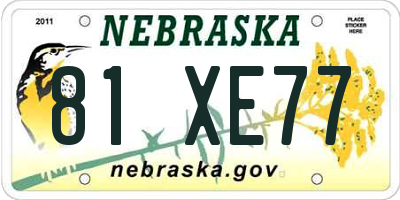 NE license plate 81XE77