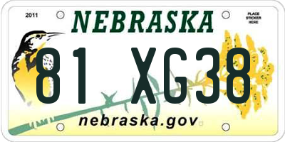 NE license plate 81XG38