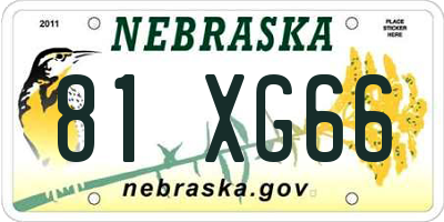 NE license plate 81XG66