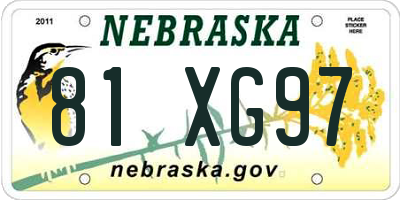 NE license plate 81XG97