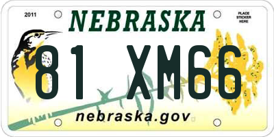 NE license plate 81XM66