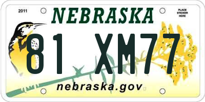NE license plate 81XM77