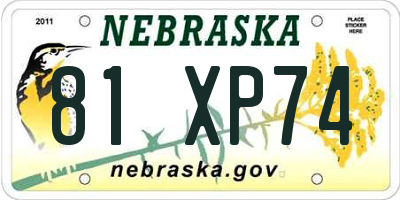 NE license plate 81XP74