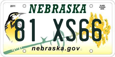 NE license plate 81XS66