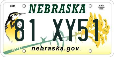 NE license plate 81XY51