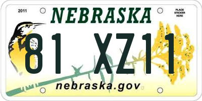 NE license plate 81XZ11