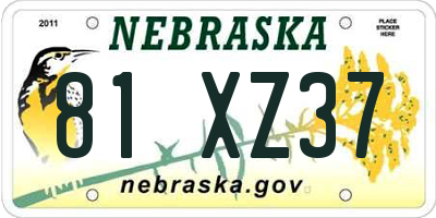 NE license plate 81XZ37