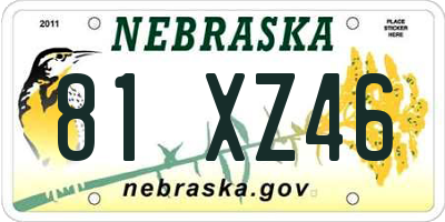 NE license plate 81XZ46