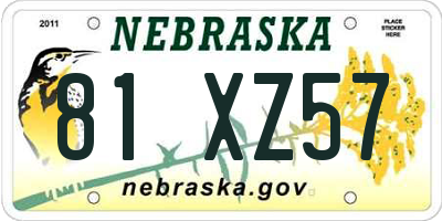 NE license plate 81XZ57