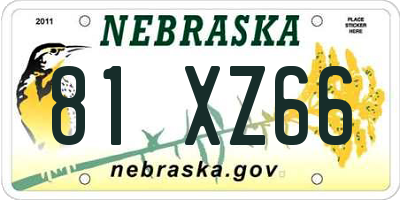 NE license plate 81XZ66