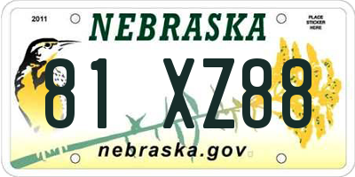 NE license plate 81XZ88