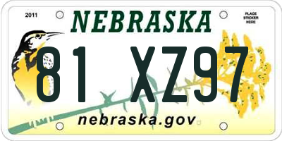 NE license plate 81XZ97