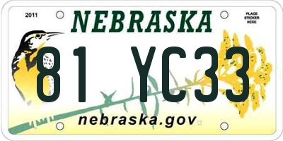 NE license plate 81YC33