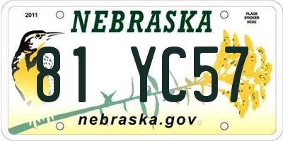 NE license plate 81YC57