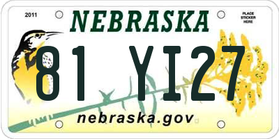 NE license plate 81YI27