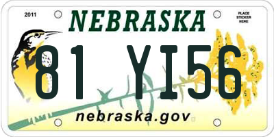 NE license plate 81YI56