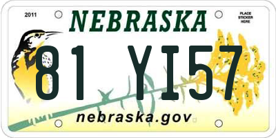 NE license plate 81YI57