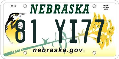 NE license plate 81YI77