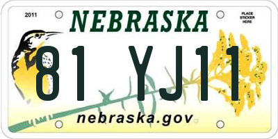 NE license plate 81YJ11
