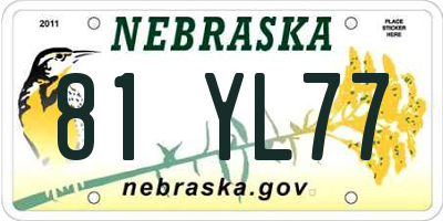 NE license plate 81YL77