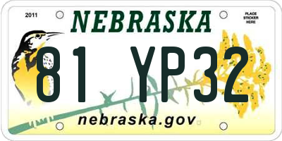 NE license plate 81YP32