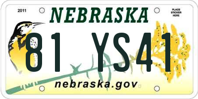 NE license plate 81YS41
