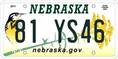 NE license plate 81YS46