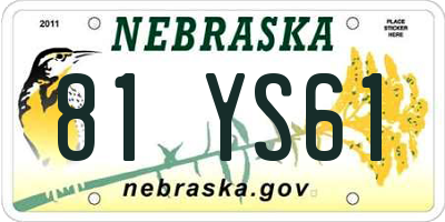 NE license plate 81YS61
