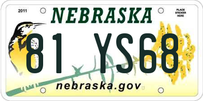 NE license plate 81YS68