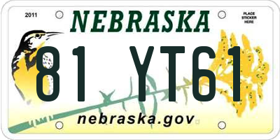 NE license plate 81YT61