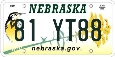 NE license plate 81YT88