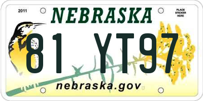 NE license plate 81YT97