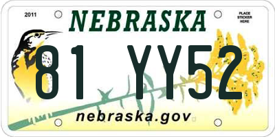 NE license plate 81YY52