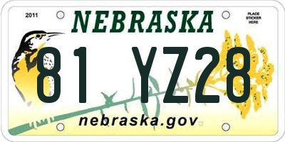 NE license plate 81YZ28