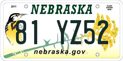 NE license plate 81YZ52