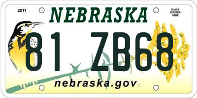 NE license plate 81ZB68
