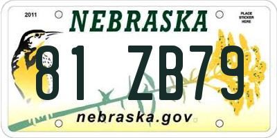 NE license plate 81ZB79