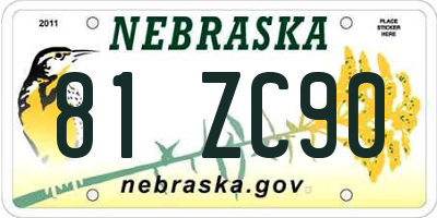 NE license plate 81ZC90