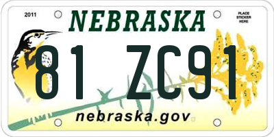 NE license plate 81ZC91