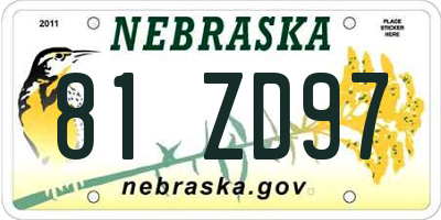 NE license plate 81ZD97