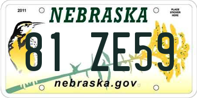 NE license plate 81ZE59