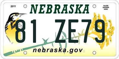 NE license plate 81ZE79