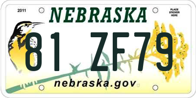 NE license plate 81ZF79