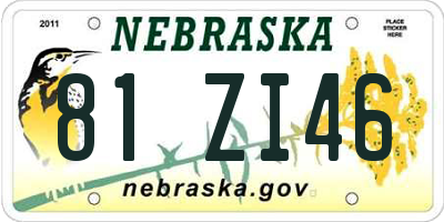 NE license plate 81ZI46