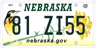 NE license plate 81ZI55