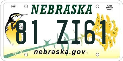 NE license plate 81ZI61