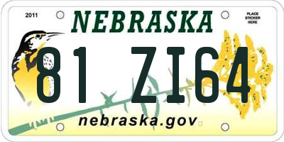 NE license plate 81ZI64
