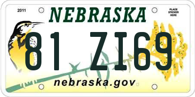 NE license plate 81ZI69