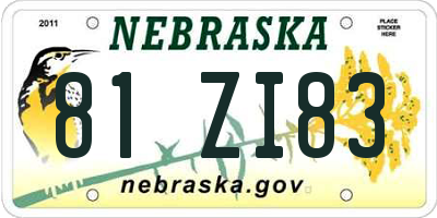 NE license plate 81ZI83
